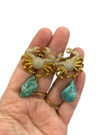 Crabs en turquoise brokjes