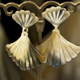 Vermeil oorbellen buffelhoorn