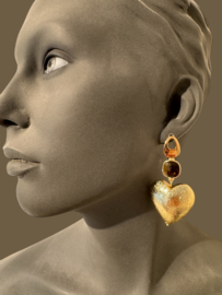 Kristal en brushed golden hearts