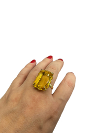 Ring kristal goud/geel