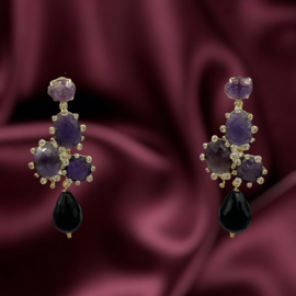 Amethist en onyx drops