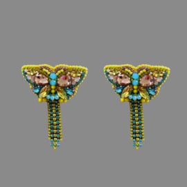 Couture oorbellen butterfly geel