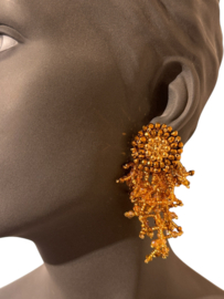 Golden fringe earrings