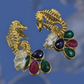 Multi gems en parels seahorse