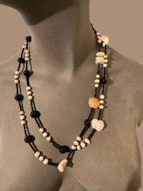 Ketting onyx agaat en parels
