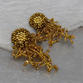 Golden fringe earrings