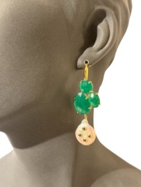 Groene cateye en parels