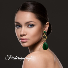 Groene jade en bruine agaat