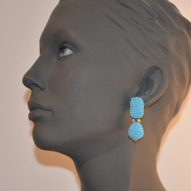 Beaded drops turquoise vermeil