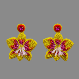 Couture oorbellen orchid garden