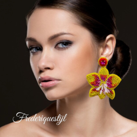 Couture oorbellen orchid garden