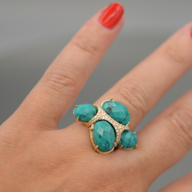 Ring turquoise howliet