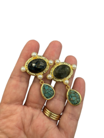 Labradoriet en turquoise jasper