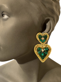 Couture green hearts