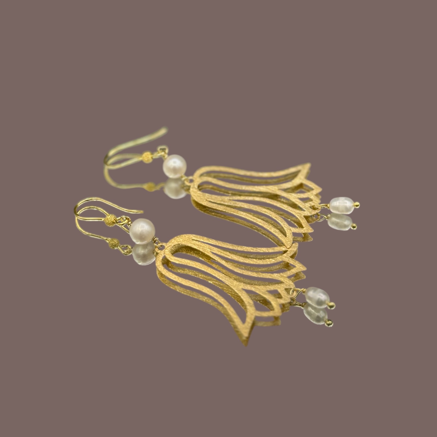 Vermeil oorbellen parels