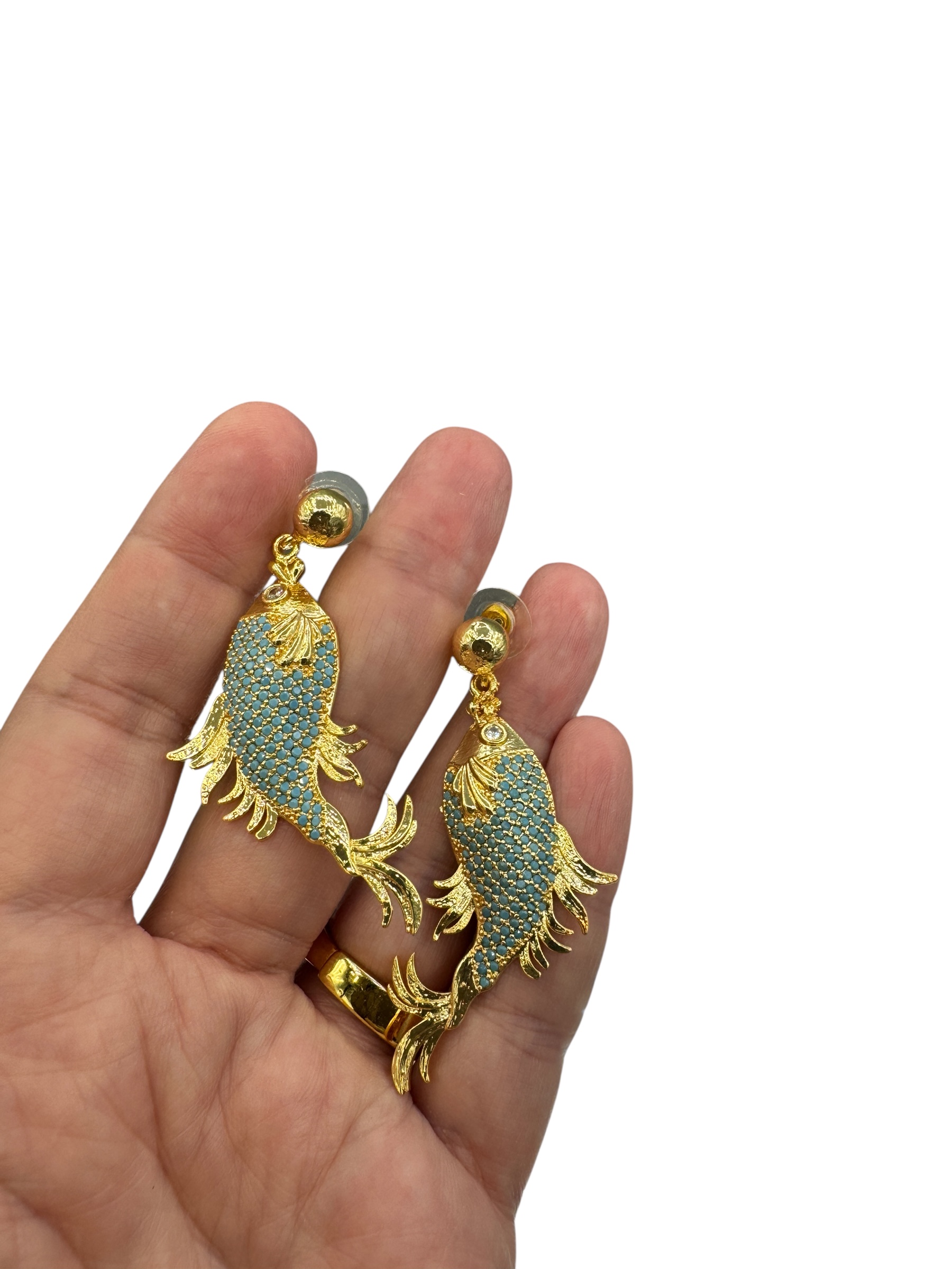 Turquoise zirconia visjes