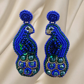 Couture oorbellen pride peacock