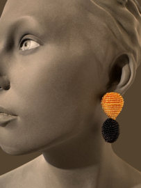 Glassbeaded oorbellen vermeil