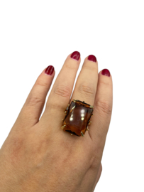 Ring kristal paarsbruin