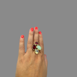 Ring cateye en kristal