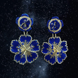 Couture oorbellen royal blue