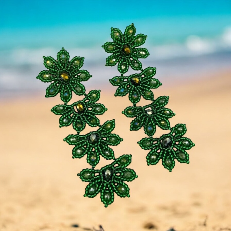 Green with gold flowers