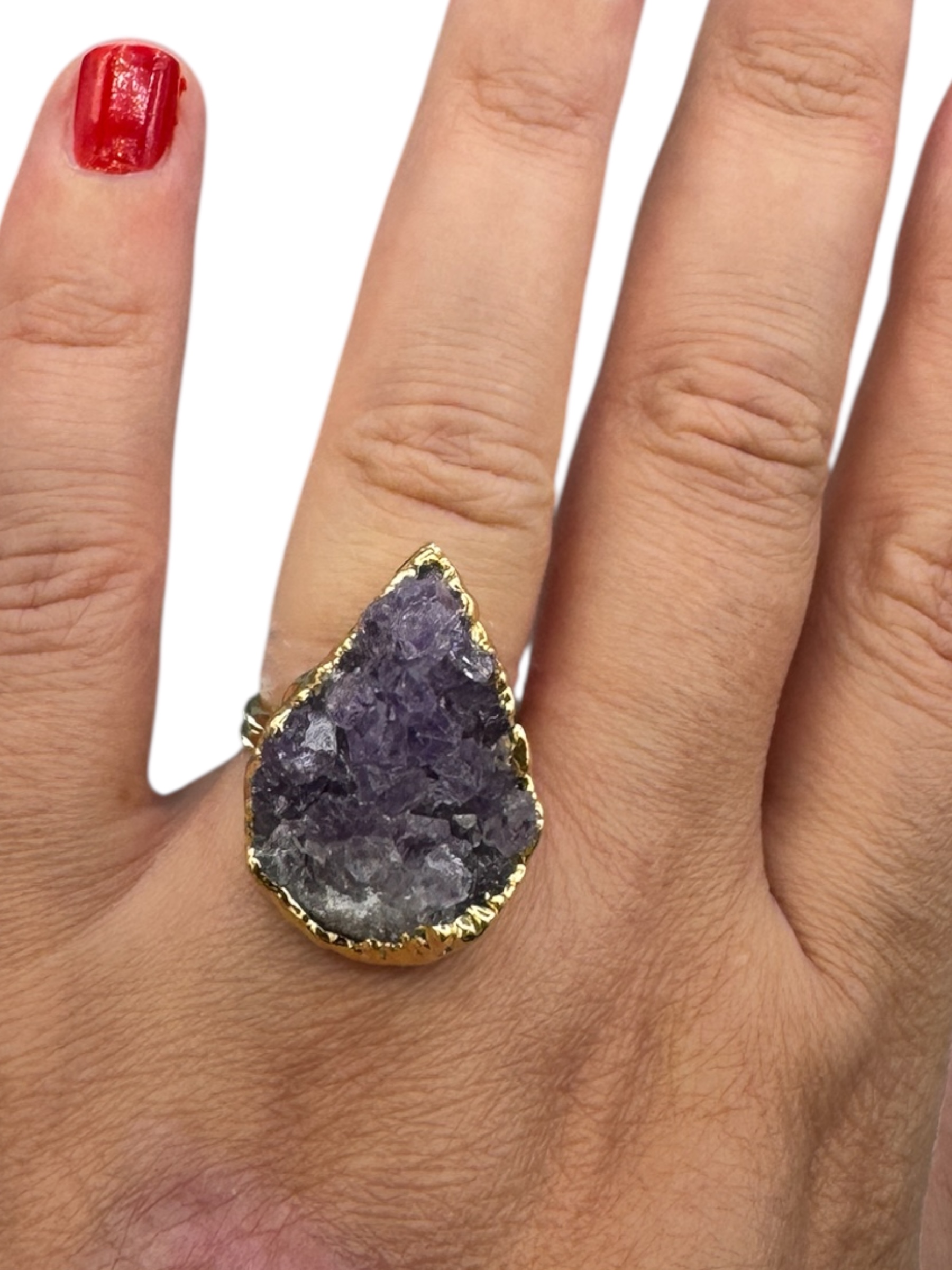Ring druzy paars
