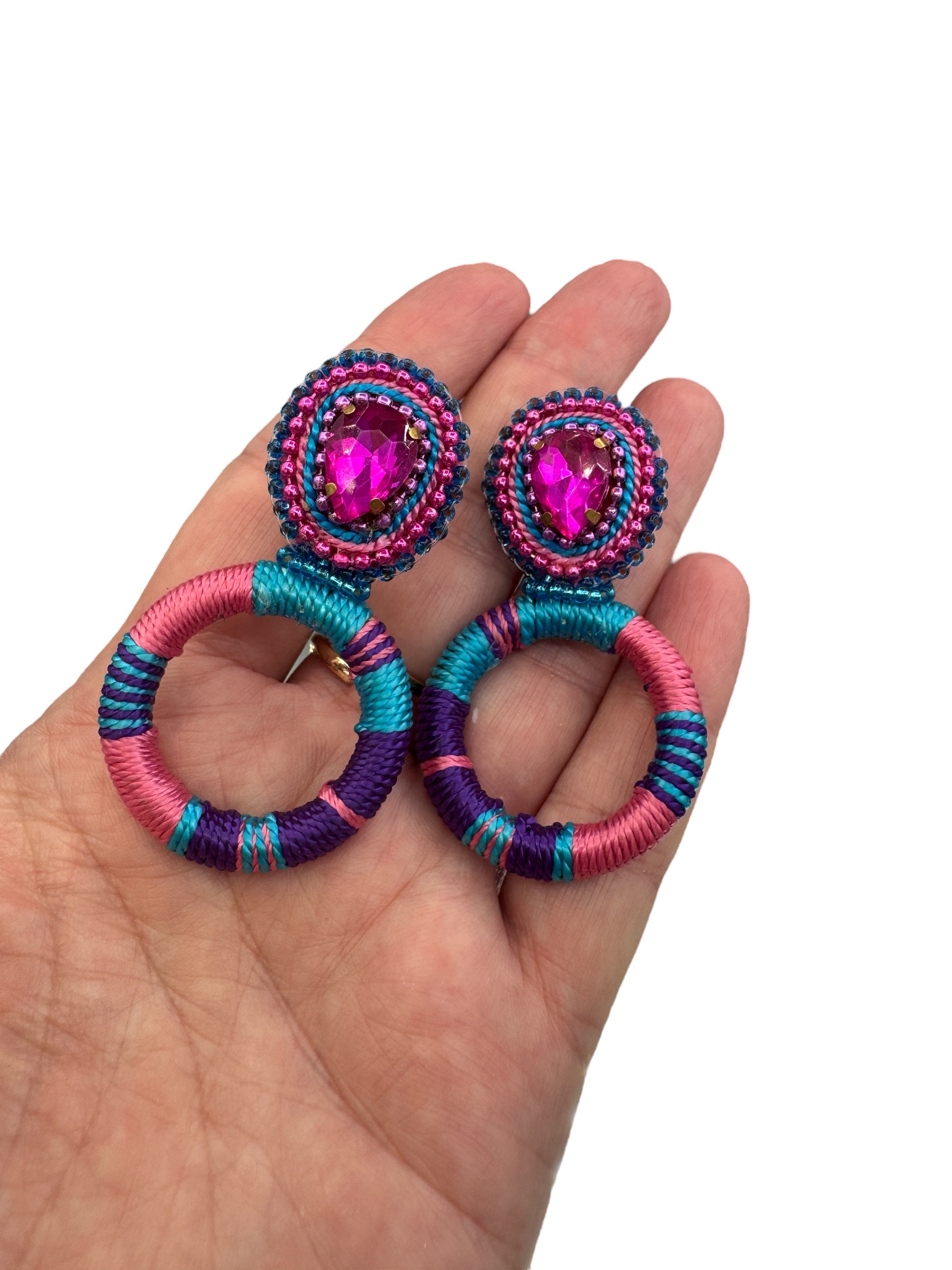 Couture oorbellen multicolor