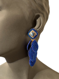 Royal blue leaves couture