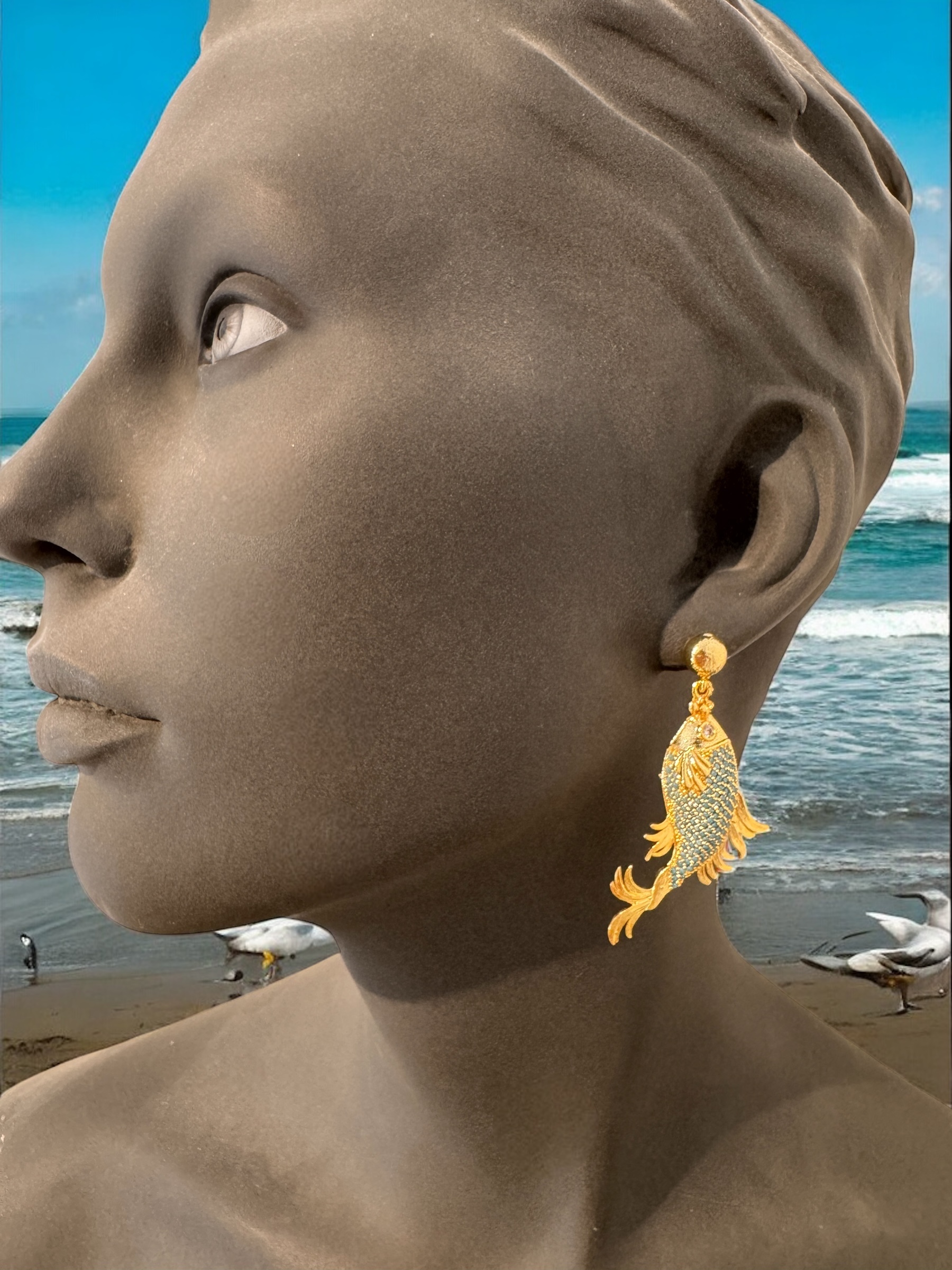 Turquoise zirconia visjes