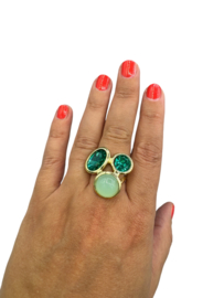 Ring cateye en kristal
