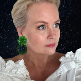 Couture oorbellen green
