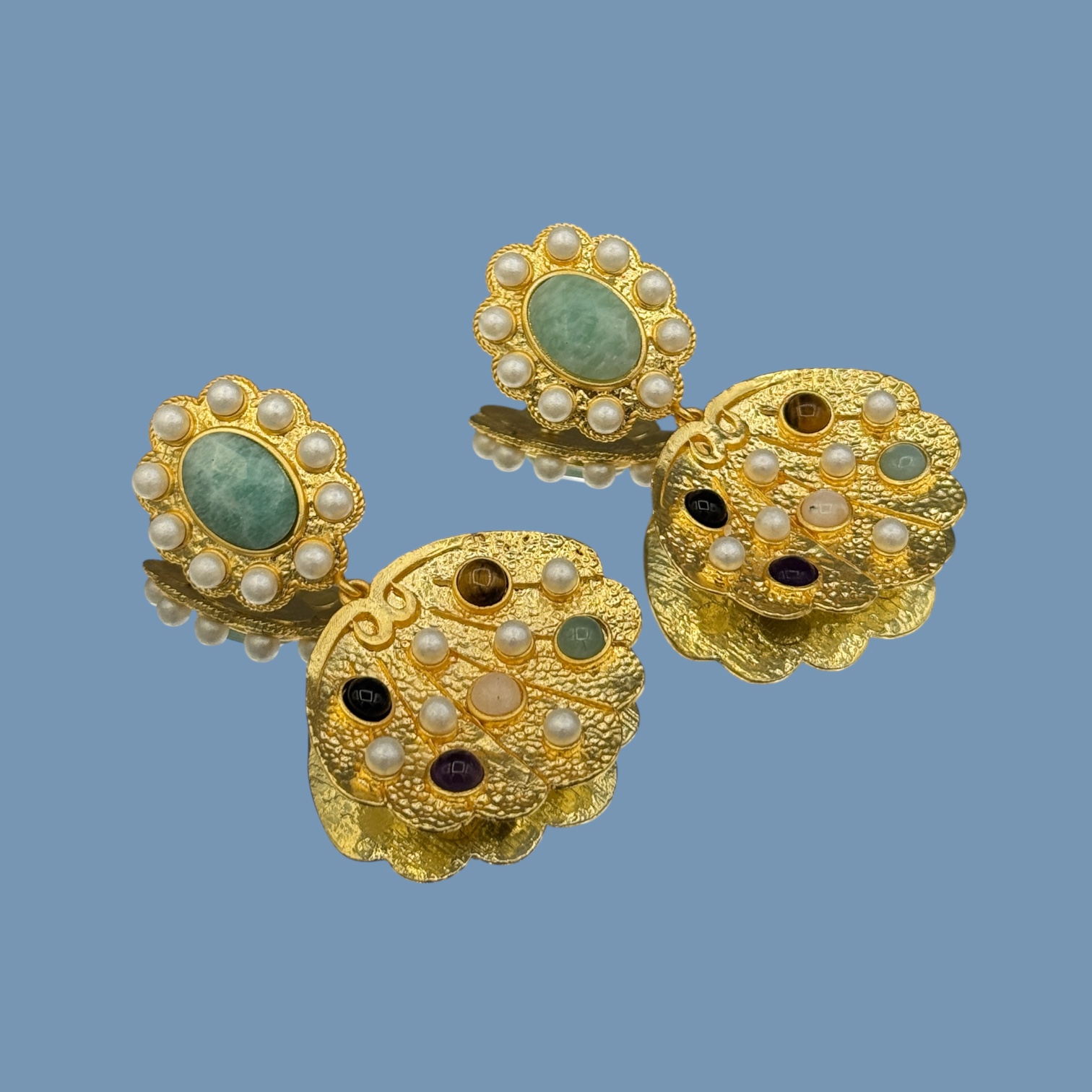 Summer statement oorbellen gems