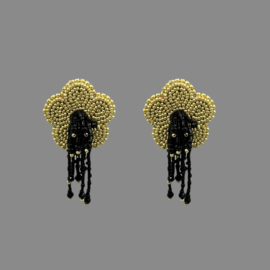 Couture oorbellen gold and black