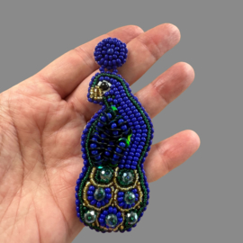Couture oorbellen pride peacock