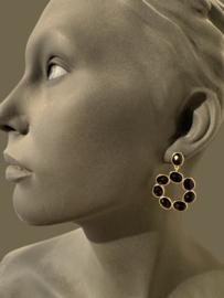 Onyx oorbellen