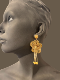 Golden beaded tassels