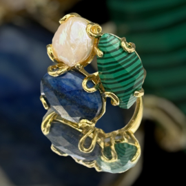 Malachiet lapis en parel
