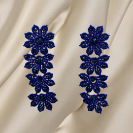 Couture oorbellen royal blue