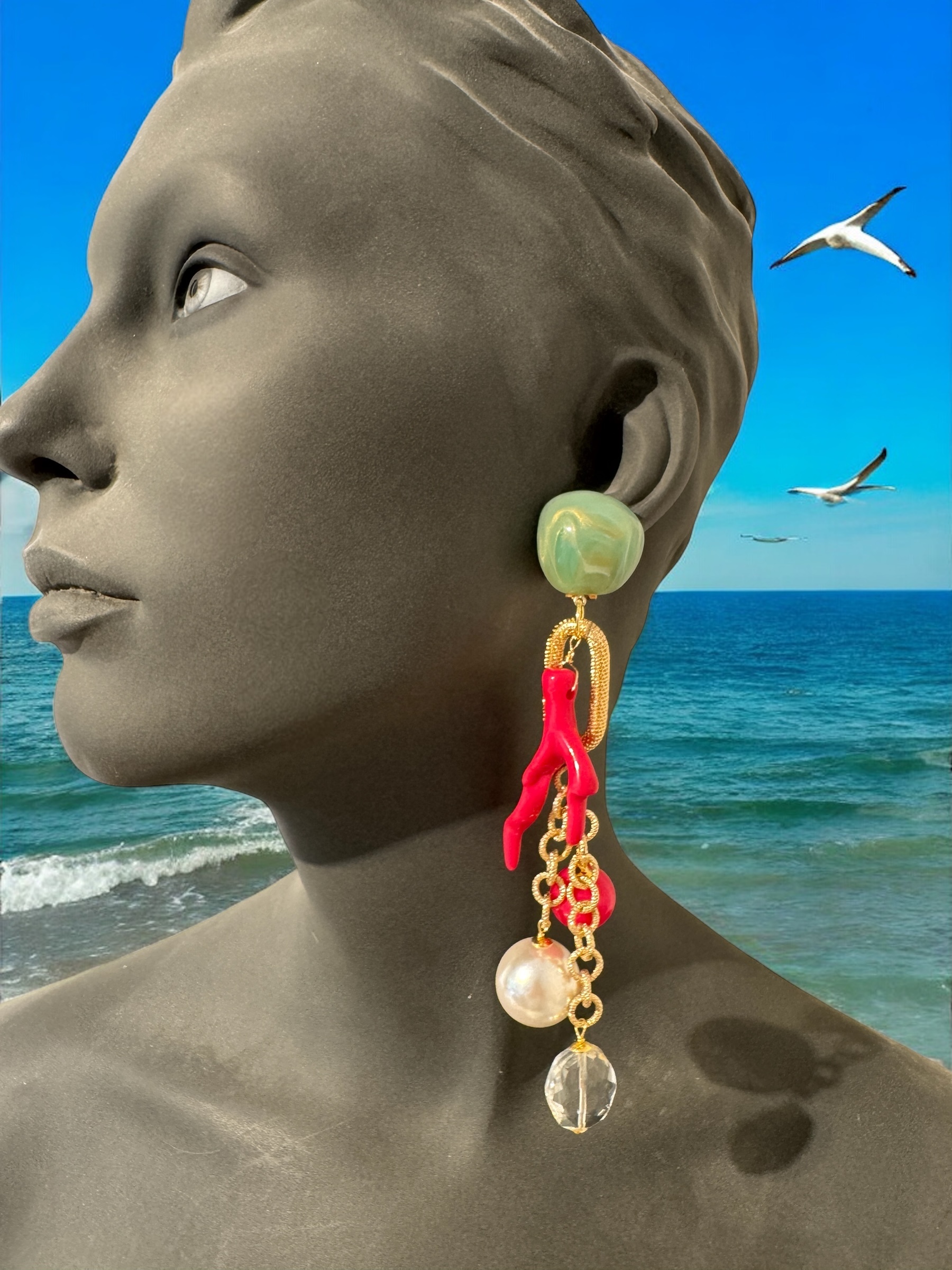 Multi oorbellen resin summer