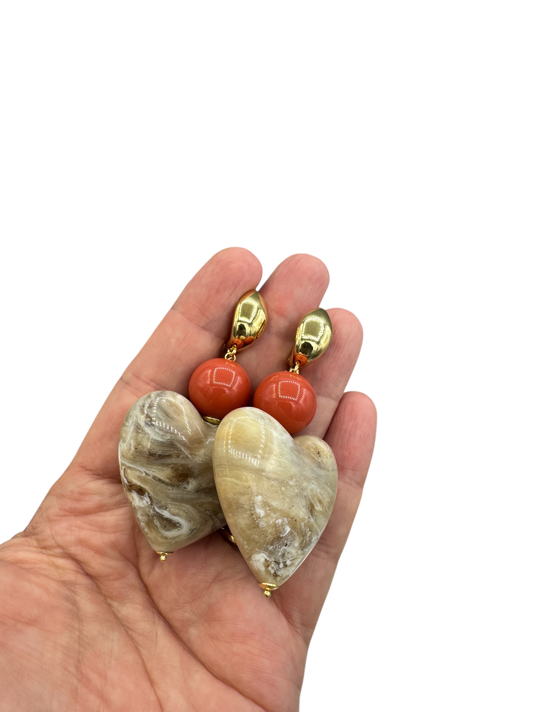 Resin harten oorbellen