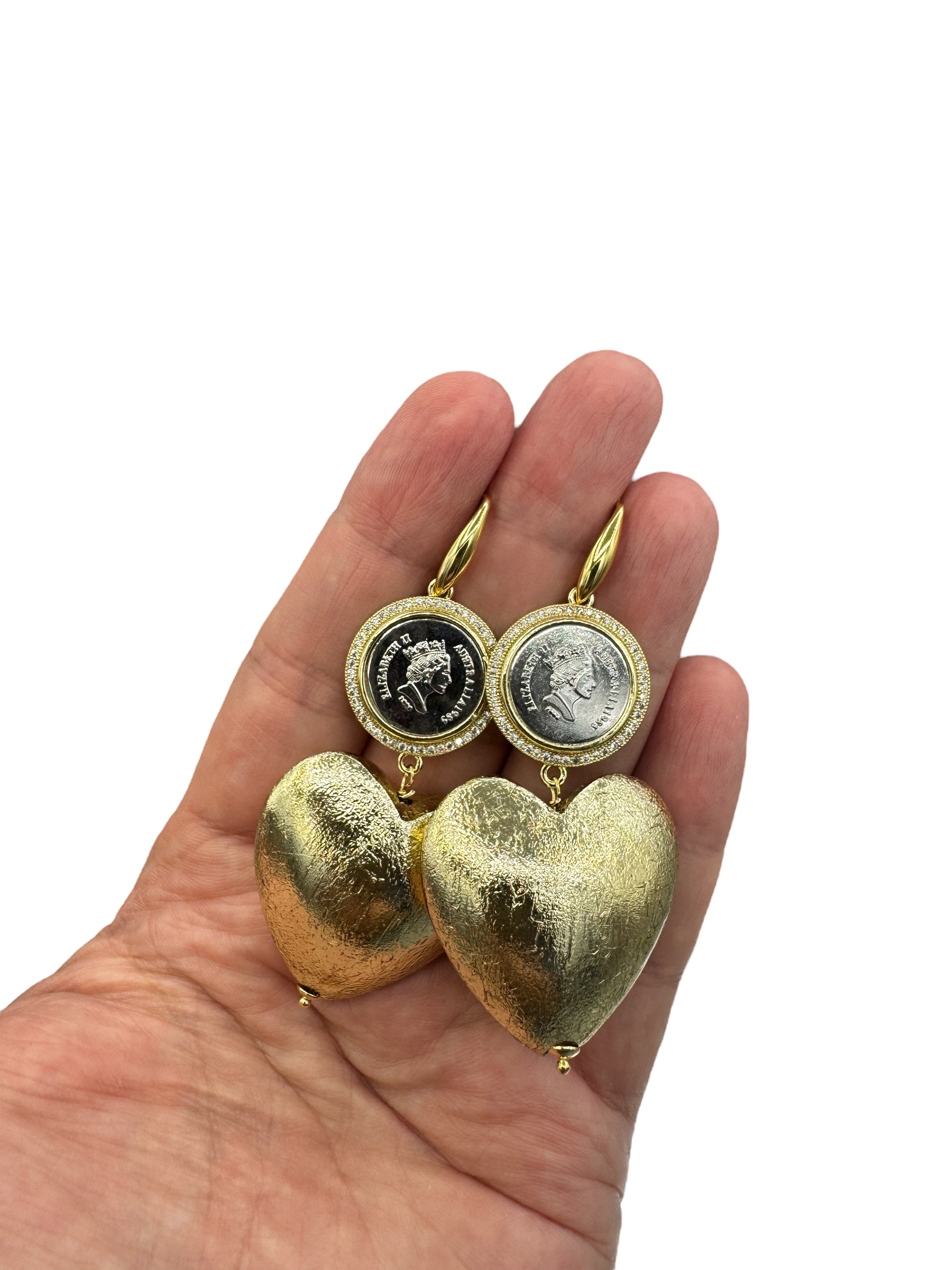 Munten brushed golden hearts