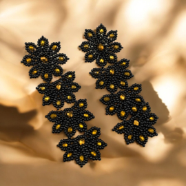 Black with gold flowers