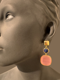 Lapis lazuli en cateye roze