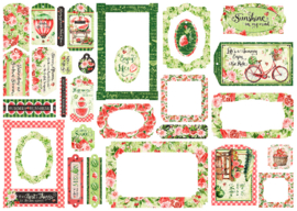 Graphic 45 Sunshine on My Mind Chipboard Tags & Frames