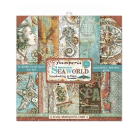 Stamperia Mechanical Sea World 8x8 Inch Paper Pack