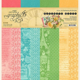 Graphic 45 Ephemera Queen 12x12 Paper Pad  Patterns & Sollids