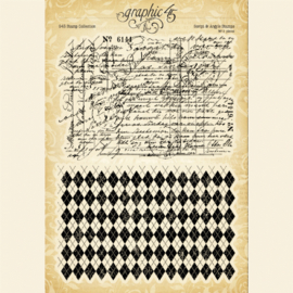 Graphic 45 Script & Argyle Clear Stamps