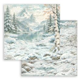 Stamperia White Christmas 12x12 Inch Paper Pad Maxi Background Selection (10 vellen)