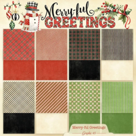 Graphic 45 Merry-ful Greetings 12x12 Inch Plaids & Stripes Pack